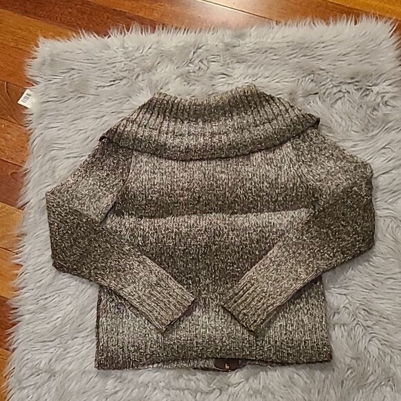 Michael‎ kors womens brown zip up toggle button wool blend sweater - Picture 6 of 8